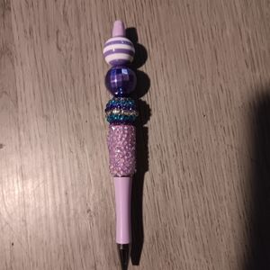 Purple Beaded Kids Pen